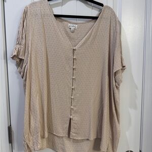 Wonderly Light Beige Button-Down Blouse